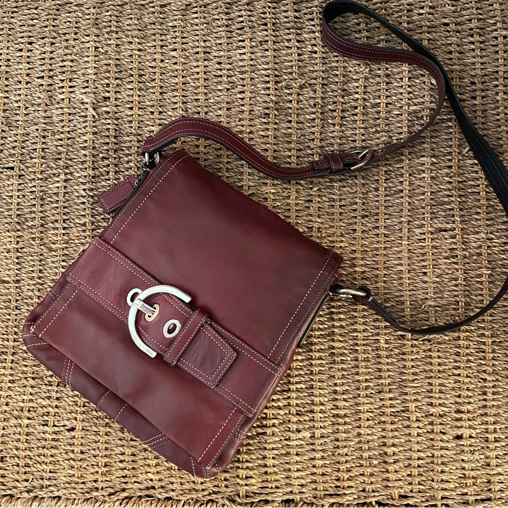 Coach Soho Belted Crossbody / Messenger / Flap Burgundy Leather Bag